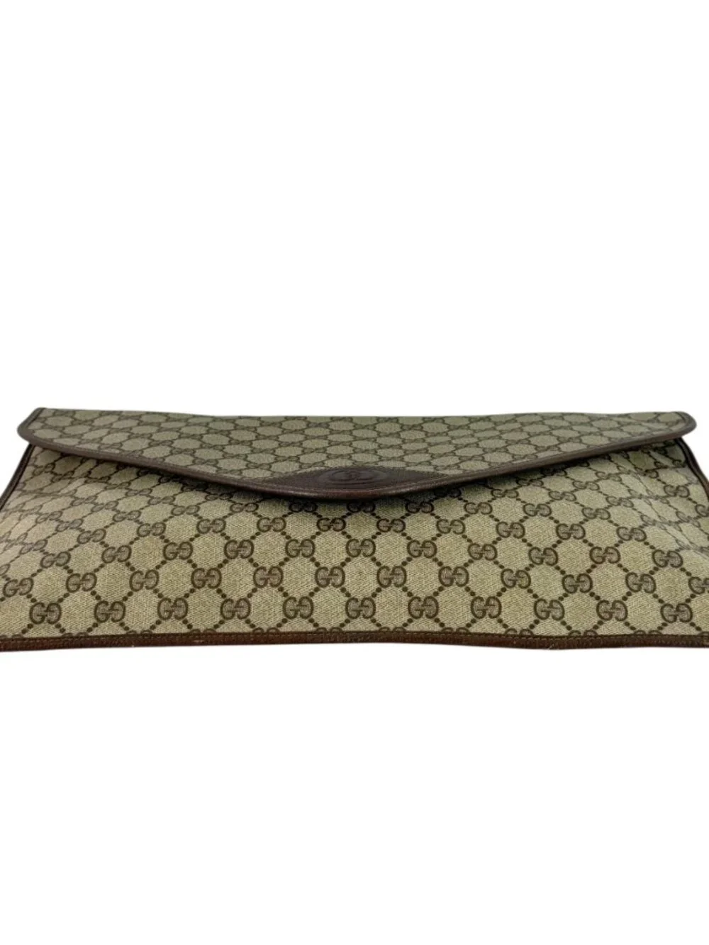 80s GUCCI Brown Supreme Canvas Monogram Document Portfolio Bag Made in Italy